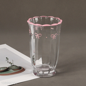 Hot Selling Bowknot Glass <em>Cup</em> Juice <em>Wine</em> <em>Cup</em> Unique Gift for Birthday