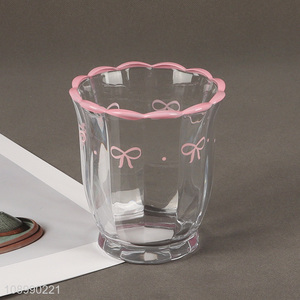China Product Bowknot Glass <em>Cup</em> Juice <em>Wine</em> <em>Cup</em> Modern Drinkware Glasses