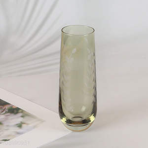 New Product Leaf Pattern Glass Drinking <em>Cup</em> Stemless <em>Wine</em> Glasses