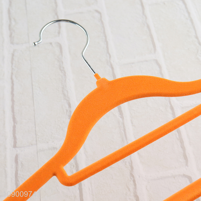 Good Quality durable space saving flocking clothes hangers for Women