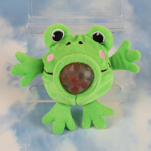 Low price frog shape cartoon <em>plush</em> squeeze ball toys for kids