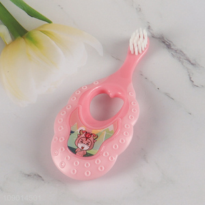 China factory pink soft <em>baby</em> oral <em>care</em> mini toothbrush for sale