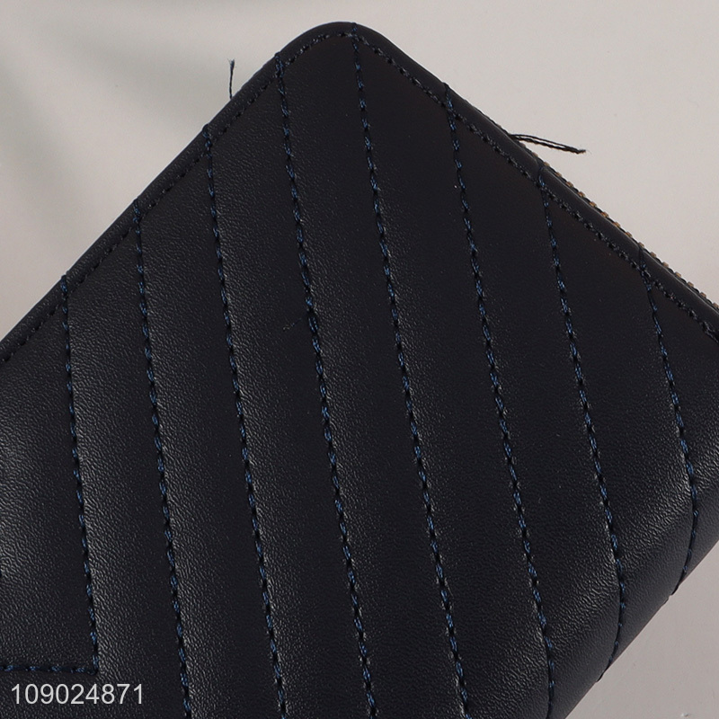 Top selling black long style women ladies fashionable wallet wholesale