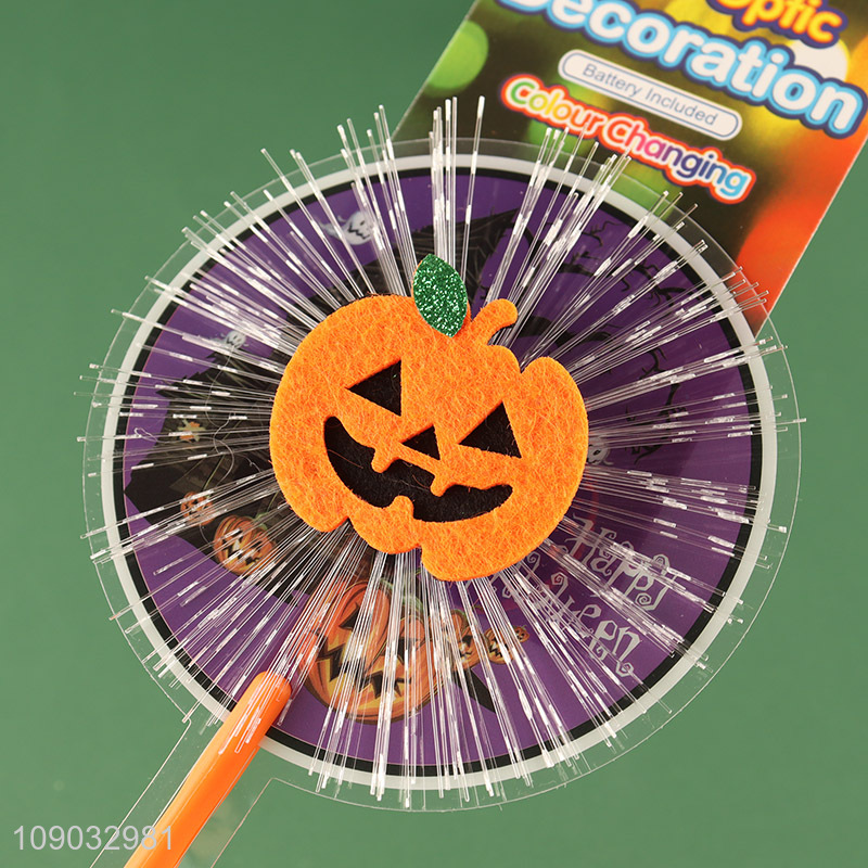 Factory supply Halloween decoration pumpkin handheld fiber optic glow stick