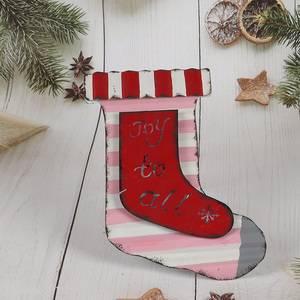 Factory Price Light Up Metal <em>Stocking</em> Ornaments for <em>Christmas</em> Tree Decorations