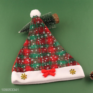 High Quality Plaid Santa Hat Christmas Hat <em>Festival</em> Headwear