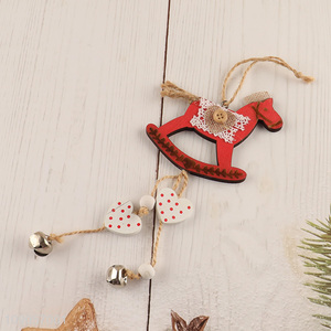 High Quality Wooden Rocking Horse Shaped Christmas Tree Hanging Decorations Hanging <em>Pendants</em>