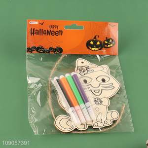 Wholesale DIY Coloring Wooden <em>Halloween</em> <em>Crafts</em> for <em>Halloween</em> Party Decoartion