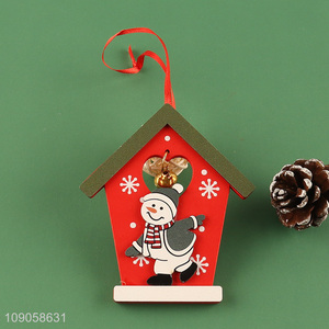 Wholesale Wooden Christmas Tree Hanging Ornaments Cute Wooden Christmas House <em>Pendants</em>