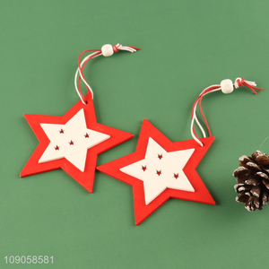 New Arrival 2PCS Wooden <em>Star</em> Ornaments <em>Christmas</em> Tree Wooden Hanging Decorations
