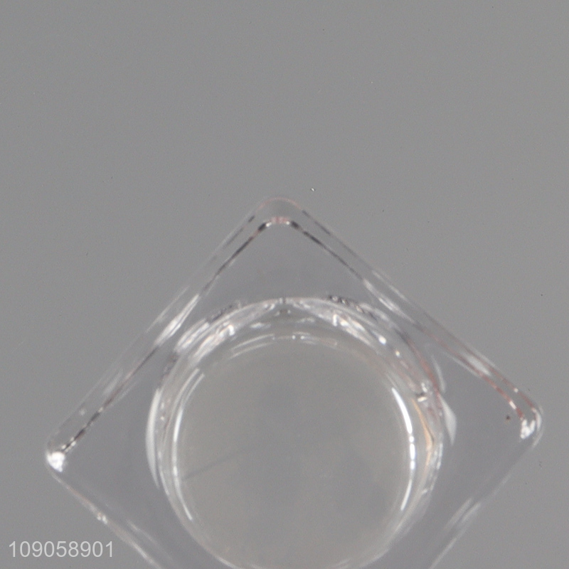 Good quality square clear glass tealight candle holder candlestick