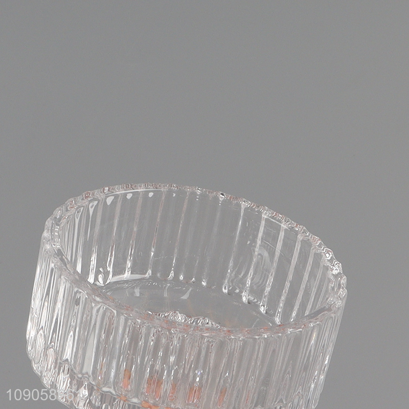 Most popular tabletop decoration clear glass tealight candle holder candlestick