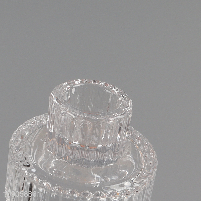 Most popular tabletop decoration clear glass tealight candle holder candlestick