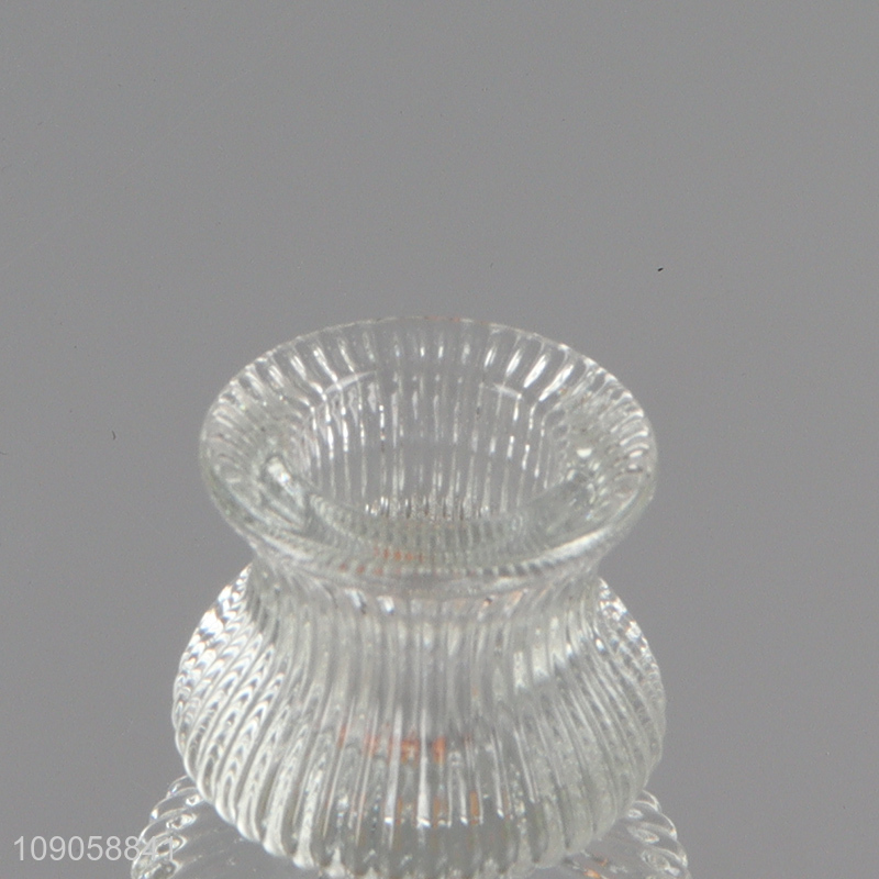 Popular products creative clear glass candlestick candle holder for home decor