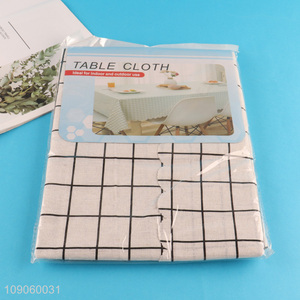 Hot Sale Checkered <em>Tablecloth</em> Polyester Table Cloth Reusable Table Cover