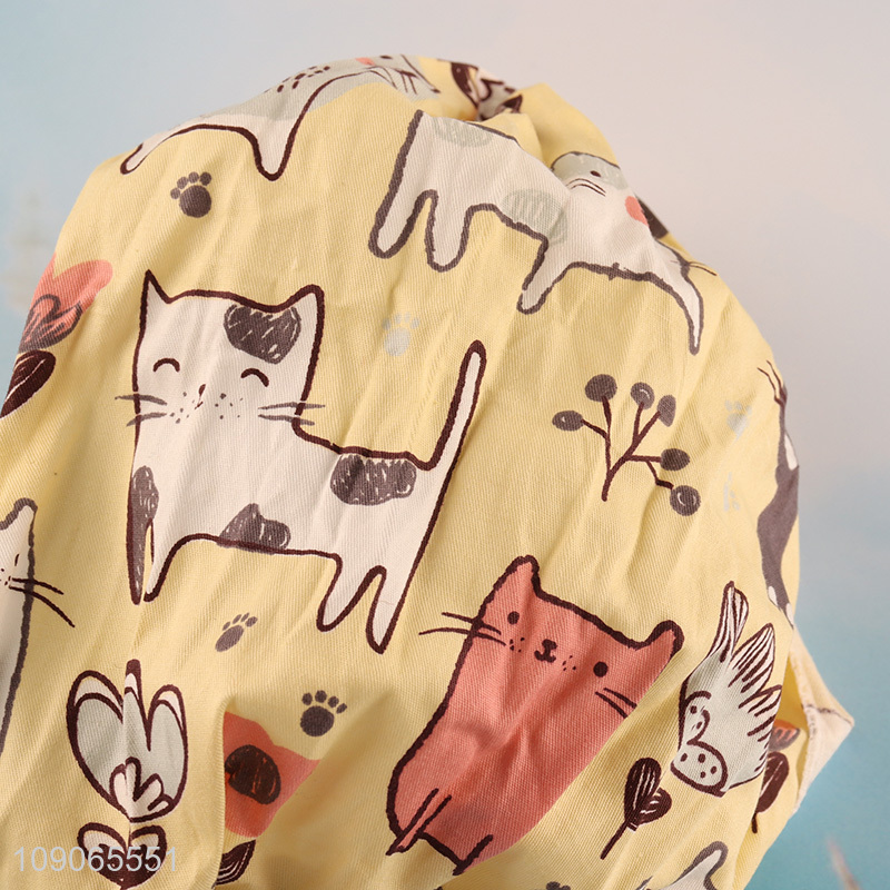 China Imports Cartoon Cat Printed Elastic Headband Cotton Sweat Bands