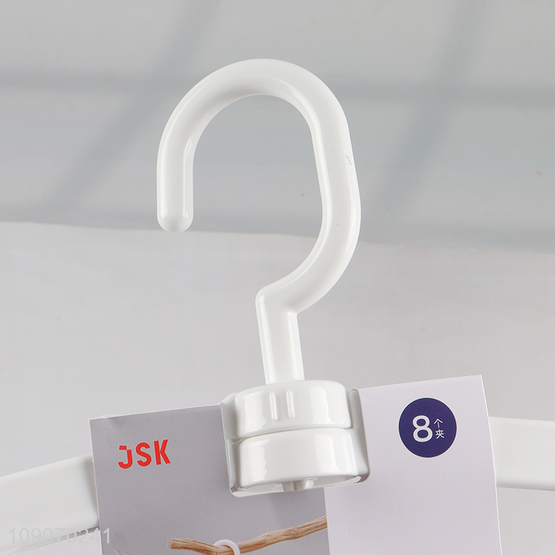 Wholesale Heavy Duty Space Saving Pants Skirt Hanger with 8 Clips