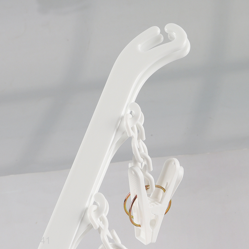 Wholesale Heavy Duty Space Saving Pants Skirt Hanger with 8 Clips