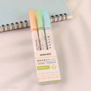 Hot selling 3pcs stationery handbook DIY outline curve pen set