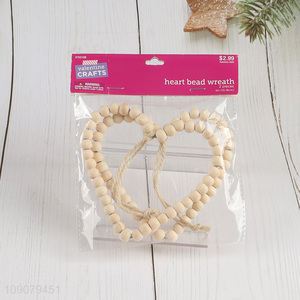 New Product Valentines Wooden Bead Heart Ornaments <em>Valentine's</em> <em>Day</em> Decor
