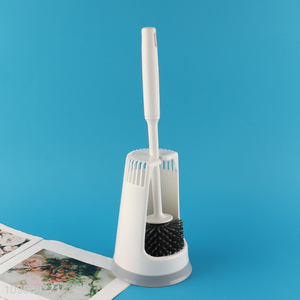Most popular durable bathroom plastic toilet brush set with holder
