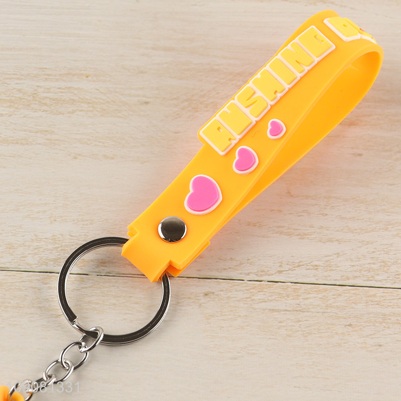 Factory direct sale cartoon portable silicone pendant keychain for gifts