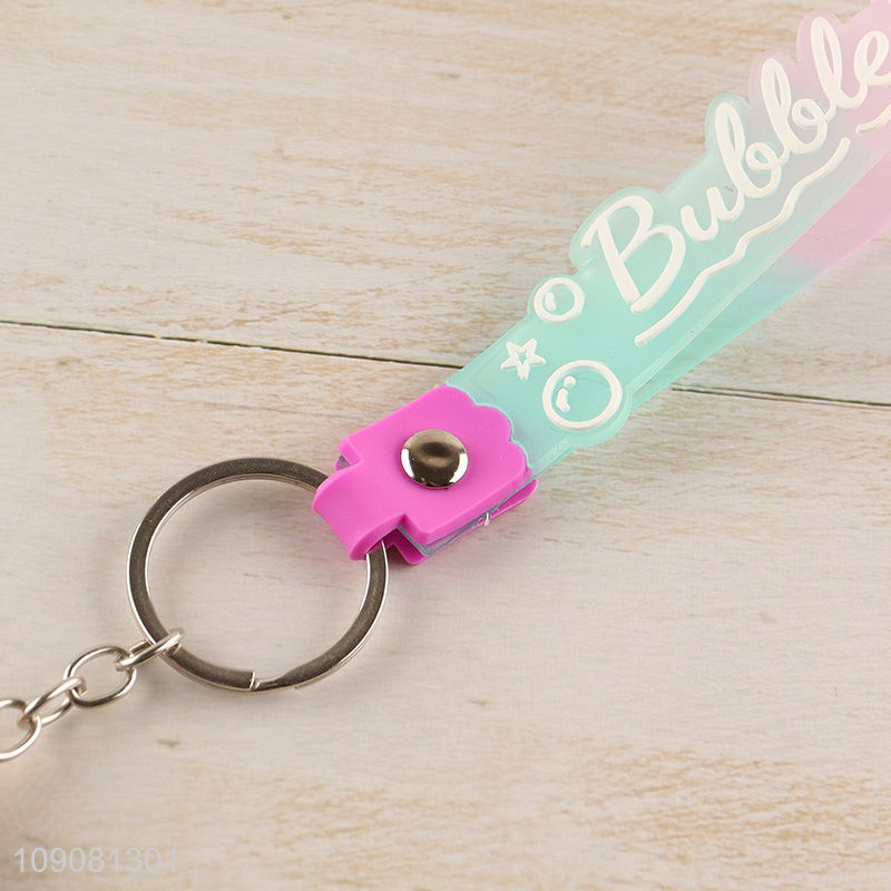 Top quality multicolor cartoon bear pendant silicone keychain for sale