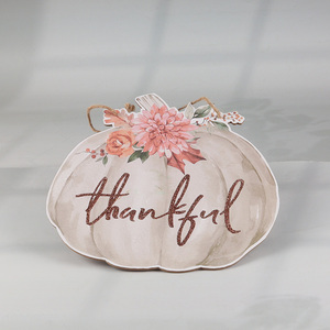 Popular products pumpkin shape wooden <em>Thanksgiving</em> <em>Day</em> hanging ornament decoration