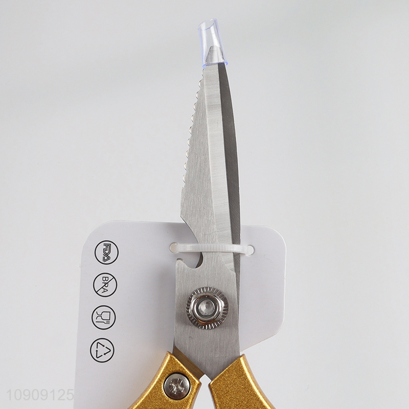 Online wholesale black professional kitchen scissors meat scissors