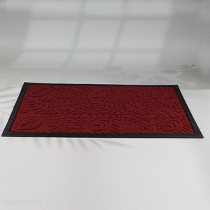 Online wholesale red leaves pattern polyester floor mat door mat