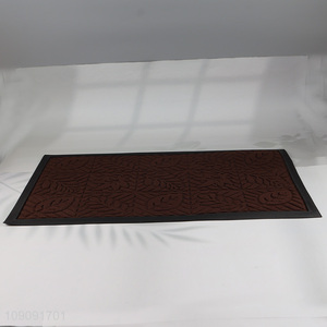 New product leaves pattern polyester anti-slip floor mat door mat