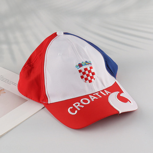Hot Selling Croatia <em>Baseball</em> <em>Cap</em> Embroidery Football Hat for Men Women
