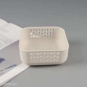 Hot selling hollow plastic home office desktop storage basket