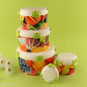 China Imports 5 Pieces <em>Plastic</em> Food Storage <em>Containers</em> with Airtight Lids