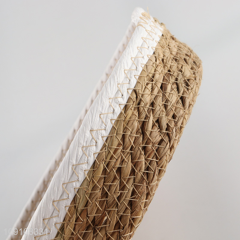 Factory Price Multipurpose Woven Cattail Storage Basket Handmade Storage Basket