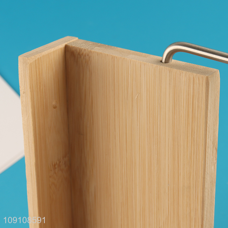 Good Quality Wall Mounted Toilet Paper Towel Holder with Bamboo Shelf