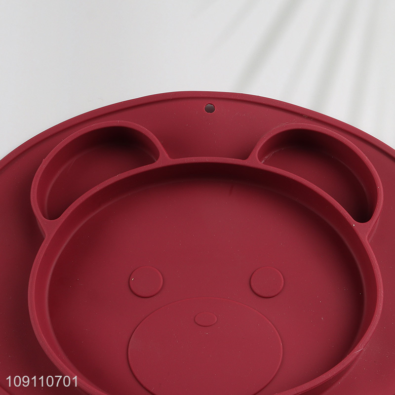 New Arrival Silicone Divided Kids Toddler Plate Non-Slip Baby Plate