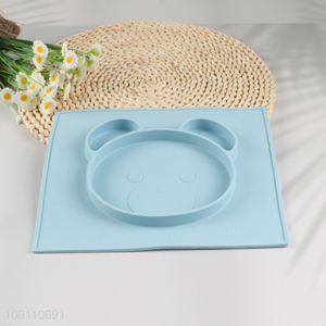 Hot Selling Silicone Toddler Plate Unbreakable Silicone Baby Plate