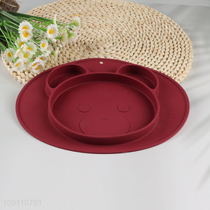 New Arrival Silicone Divided Kids Toddler Plate Non-Slip Baby Plate