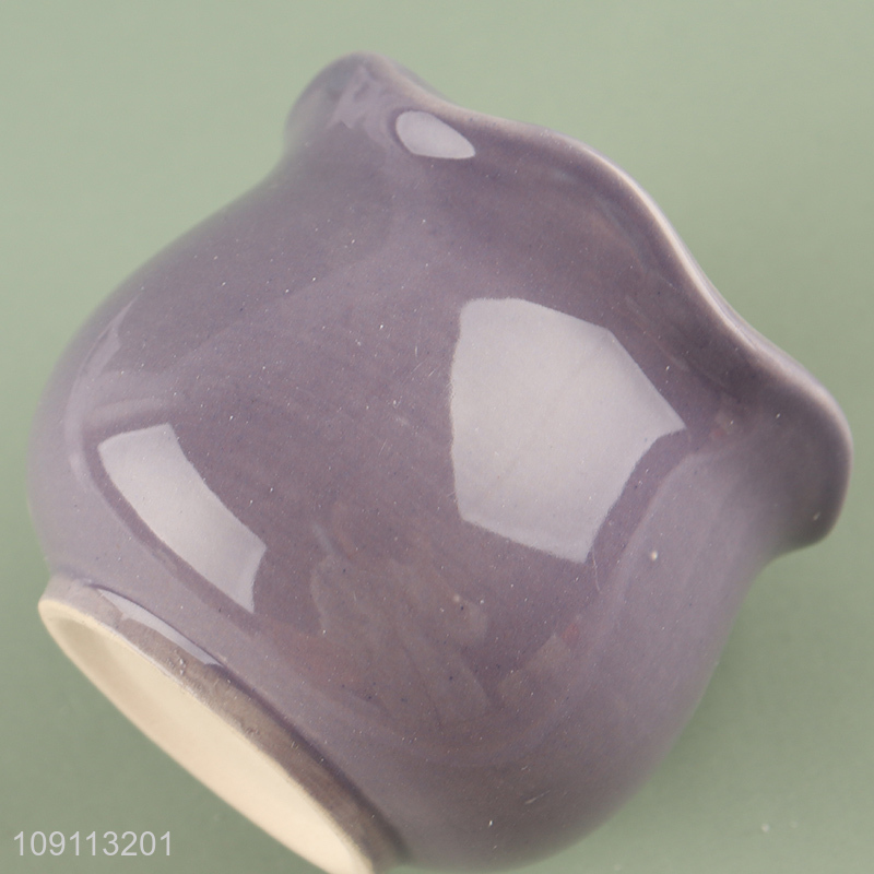 Yiwu market purple living room ceramic mini flower pot for sale