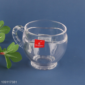 Low price unbreakable glass water cup drinking cup coffee mug with handle
