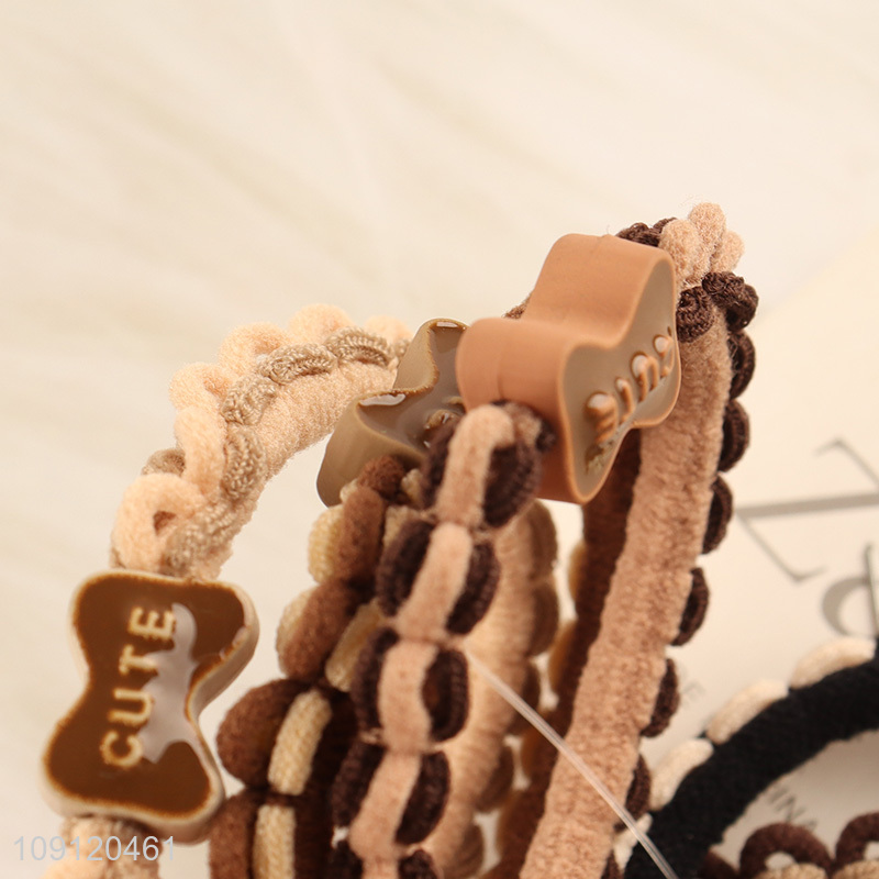 Good selling 5pcs elastic hair band hair rope fashion hair decoration for girls