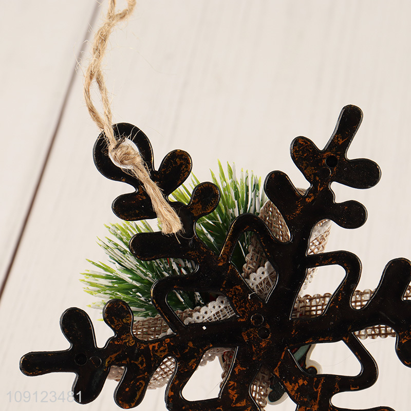 Hot selling snowflake shape xmas tree decoration christmas hanging ornament