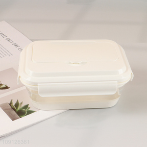 Wholesale 2-Layered Collapsible Slicone Lunch Container Foldable <em>Meal</em> Pre Container
