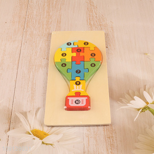 Good Quality Wooden Hot Air <em>Balloon</em> Puzzle Number Puzzle for Kids Boys Girls