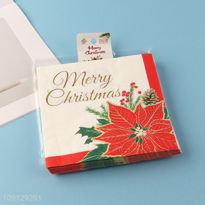 High quality square merry christmas paper napkin for home restaurant