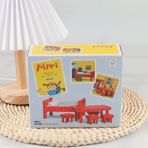 Wholesale DIY Wooden Dollhouse Furniture Set Dollhouse Accessories Furniture Toys