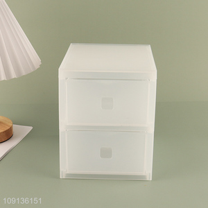 Factory Supply 2-Tier Mini Plastic Storage Drawers Makeup Organizers
