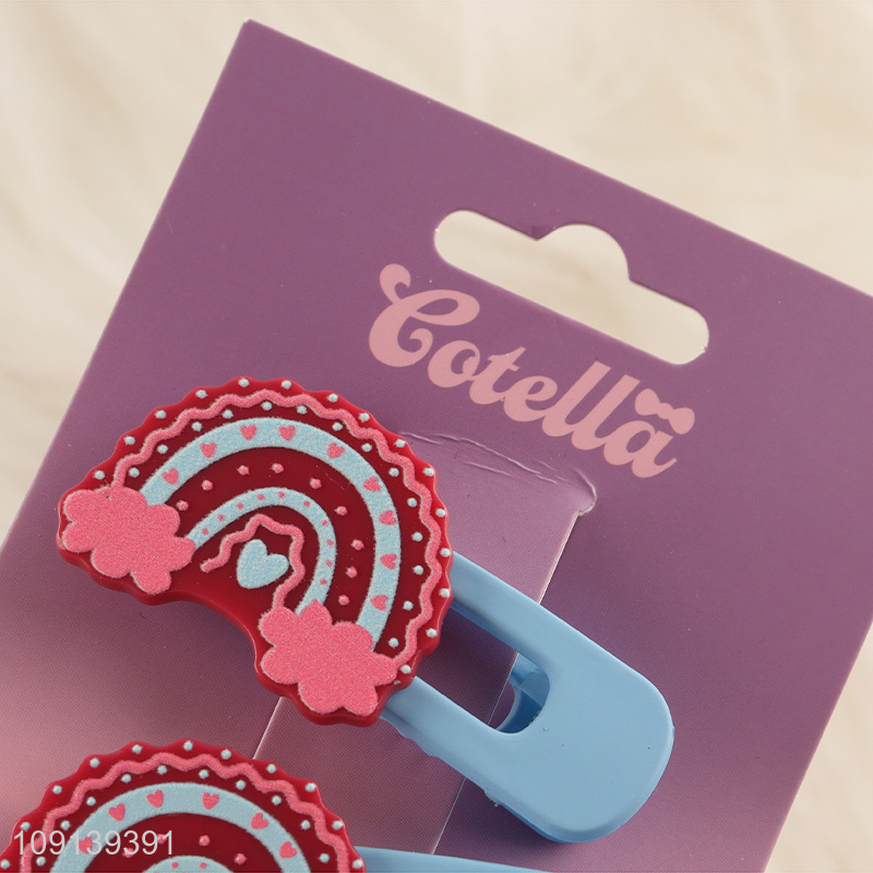 Hot Selling 2PCS Rainbow Hair Clips Decorative Acrylic Hair Clips