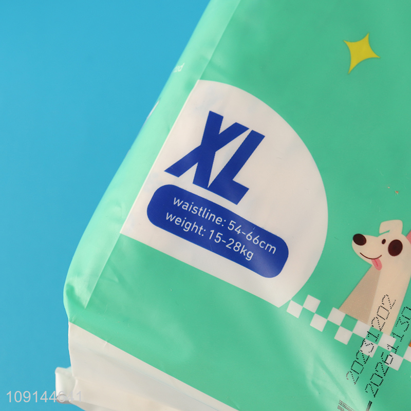 High Quality 12 Pieces Disposable Dog Diapers Absorbent Male Dog Diapers
